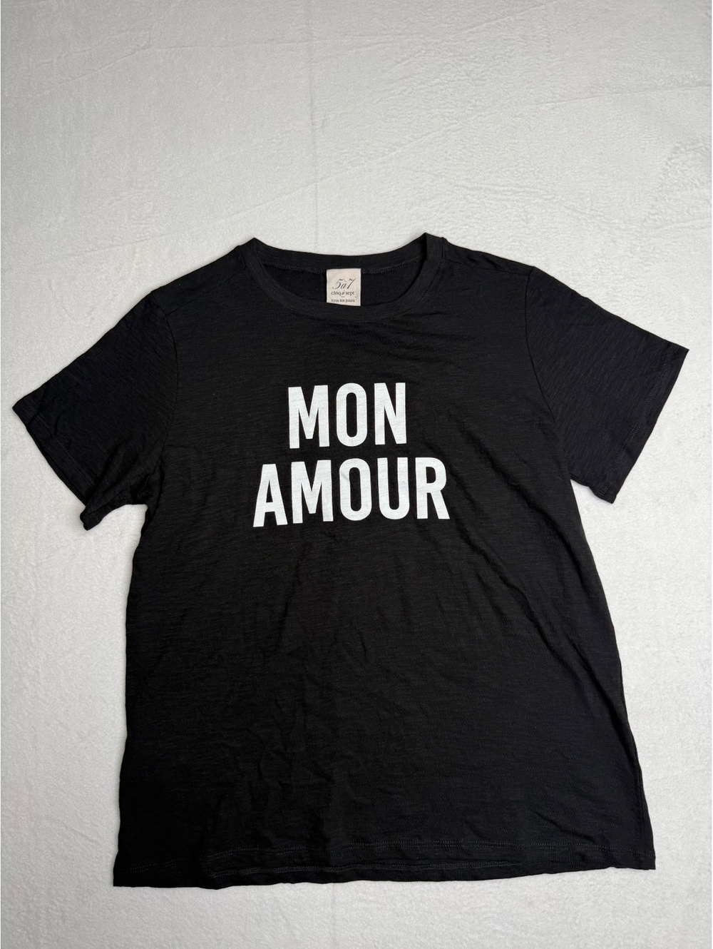 Cinq à Sept Tous Les Jours Mon Amour Tee Size M Black White NWT